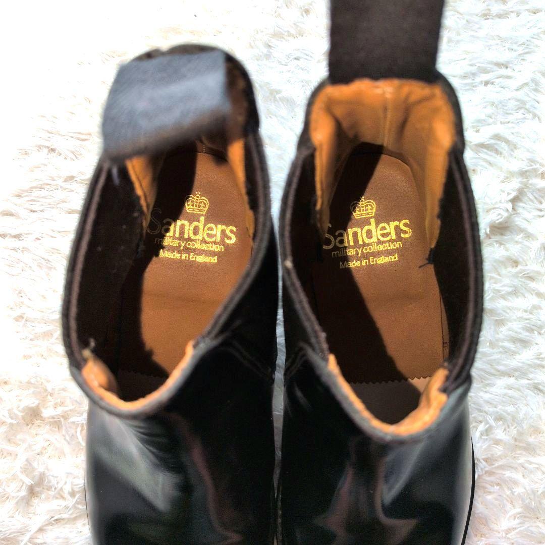 【極美品】サンダース　サイドゴアブーツ　チェルシーブーツ　ポリッシュドレザー　黒