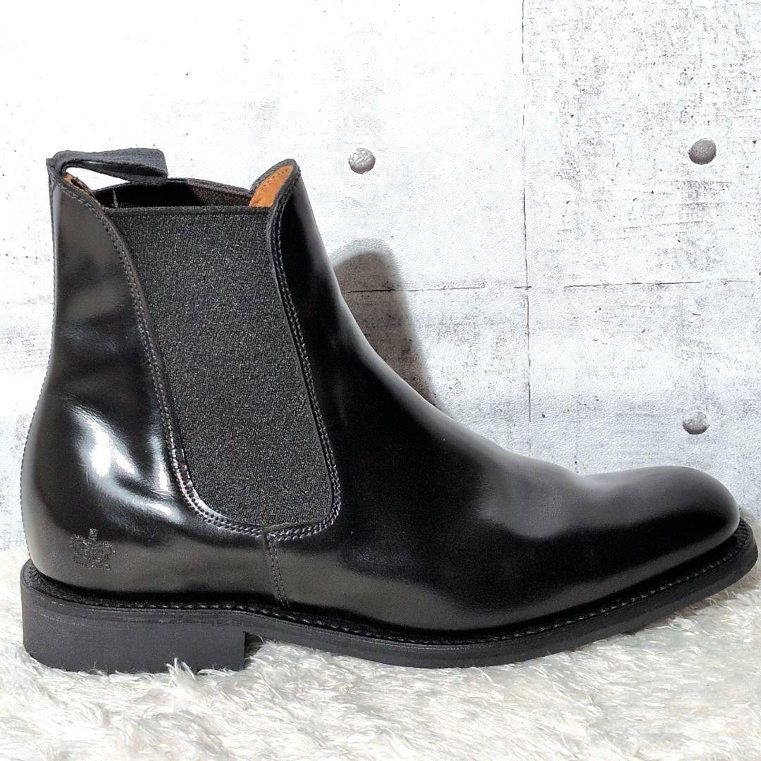 【極美品】サンダース　サイドゴアブーツ　チェルシーブーツ　ポリッシュドレザー　黒