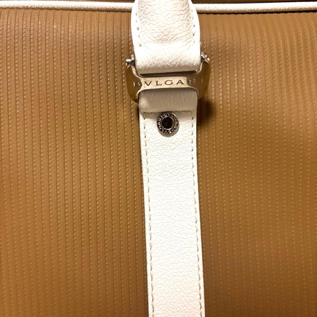 美品⭐️BVLGARI ボストンバッグ　ミレリゲ　チャーム　南京錠　PVC レザー