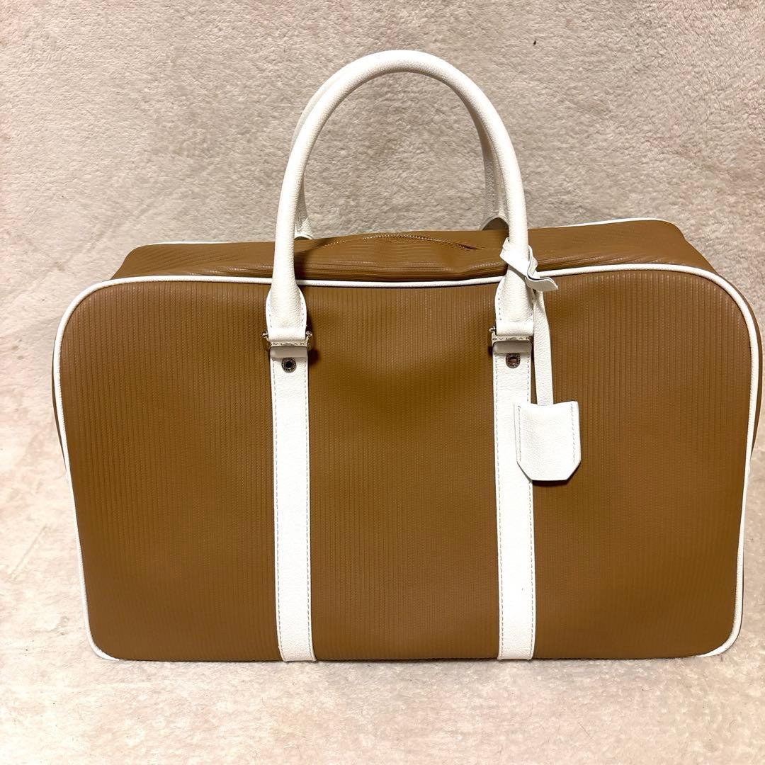 美品⭐️BVLGARI ボストンバッグ　ミレリゲ　チャーム　南京錠　PVC レザー