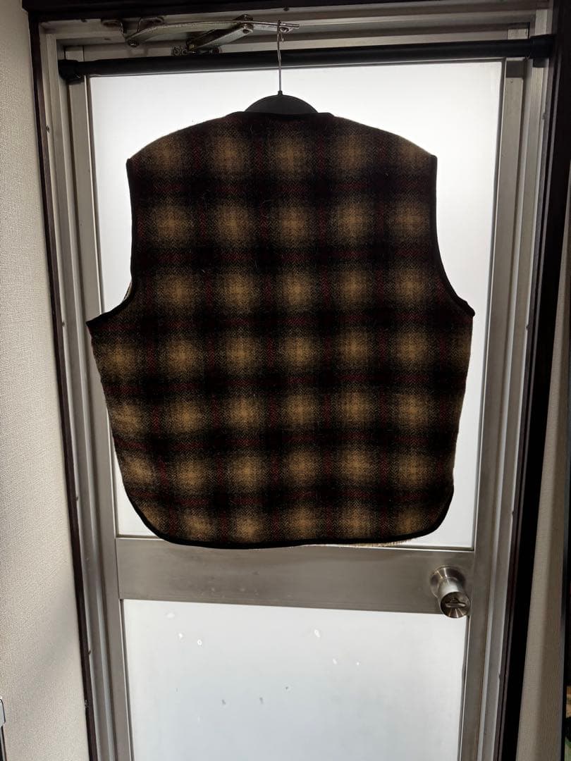 Woolrich M ウール混紡 チェック柄ベスト