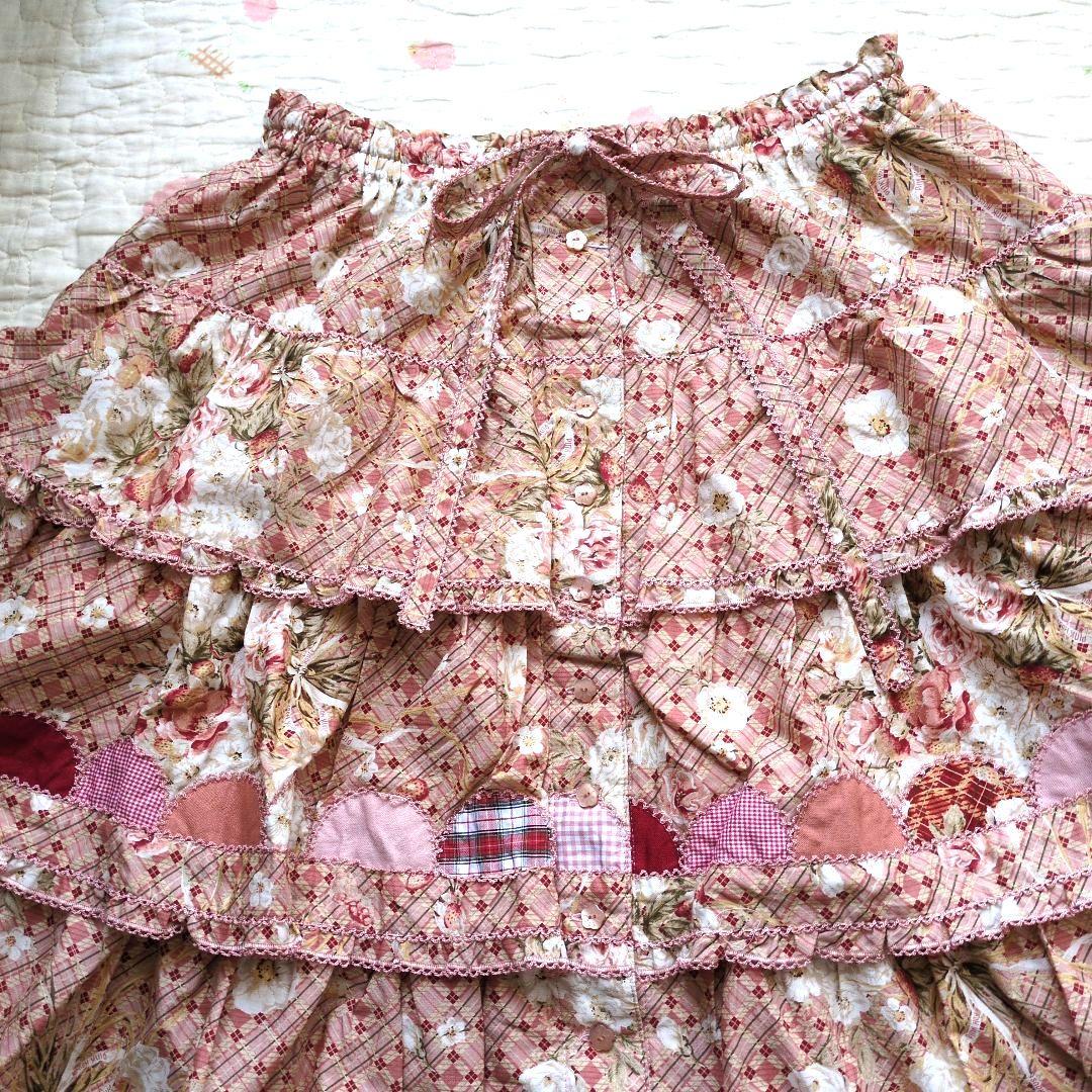 新品 ピンクハウス♥お花ブーケ柄パッチワーク段々スカート