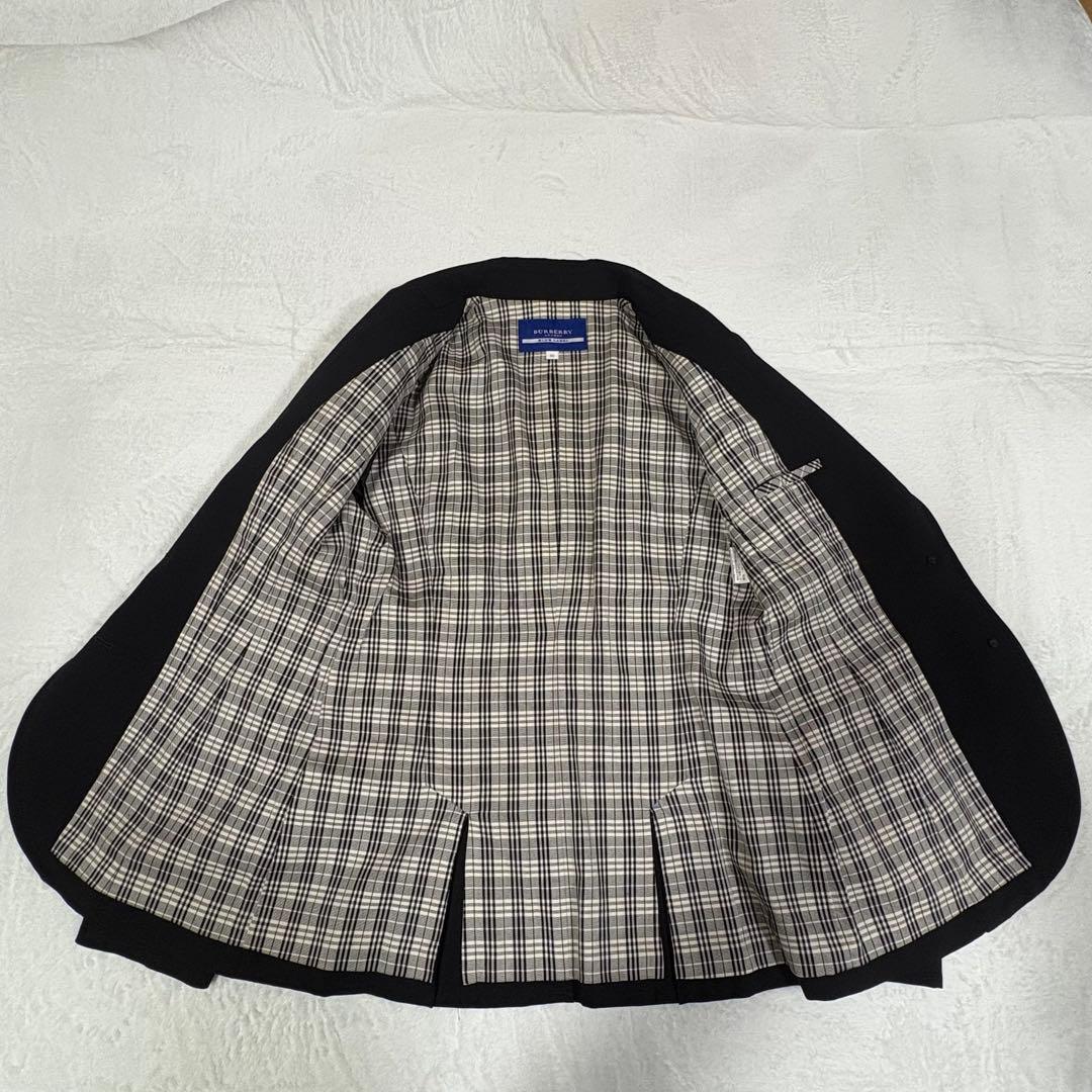美品✨バーバリーブルーレーベル　ジャケット　銀ボタン　チェック　ホースロゴボタン