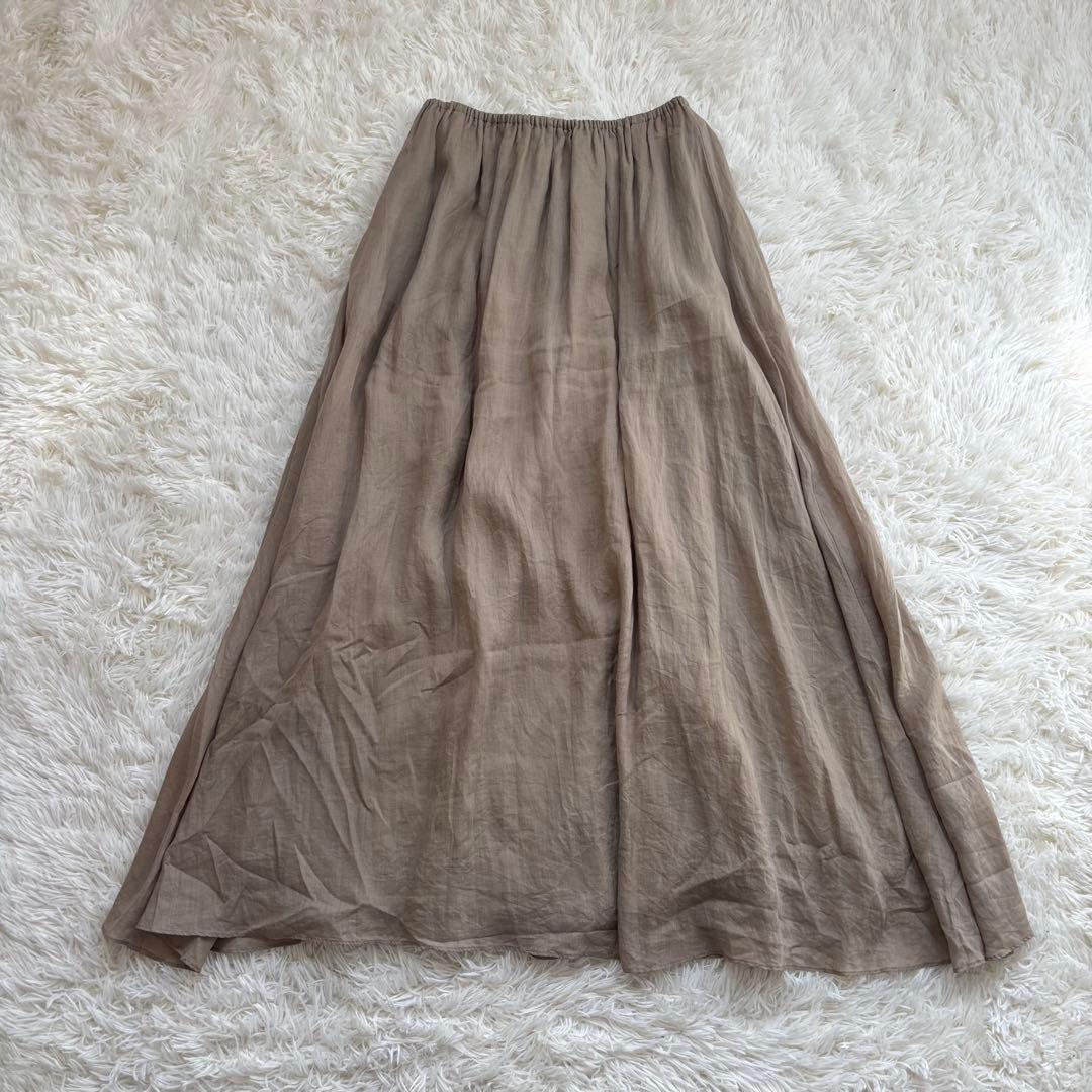 極美品✨Plage Linen フレアスカート リネン100%マキシ丈