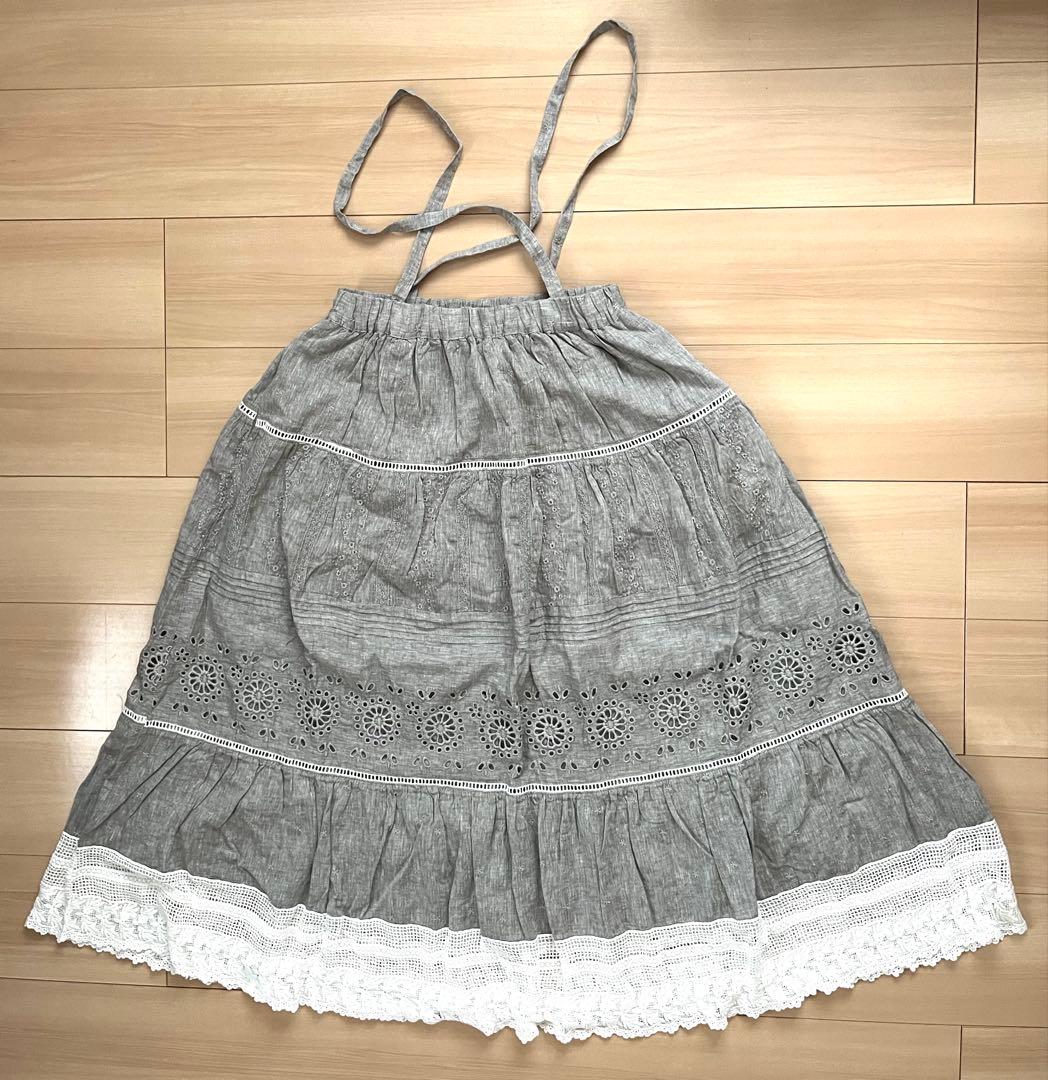 新品 未使用 タグ付 kazumi ×サマンサモスモス サス付 刺繍スカート