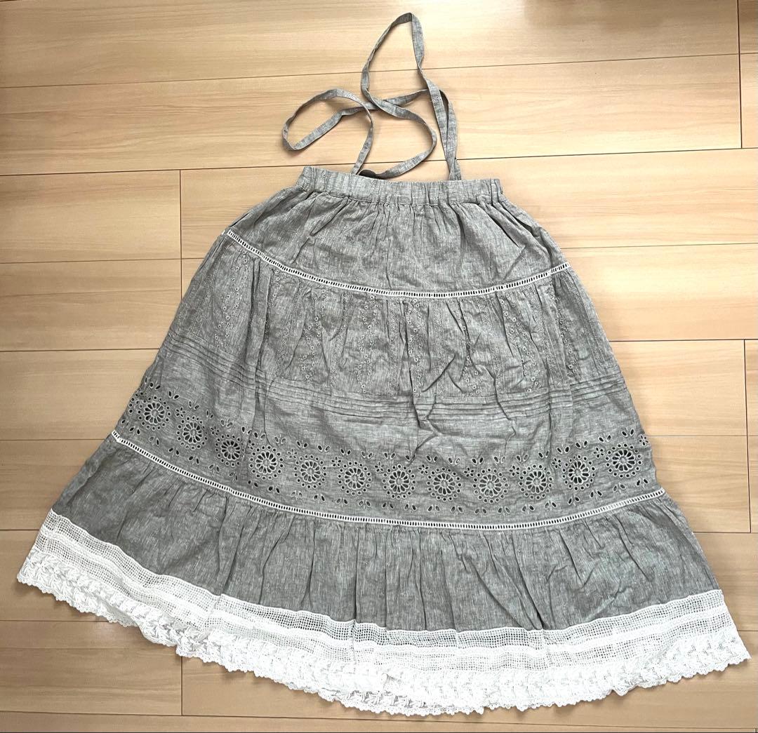 新品 未使用 タグ付 kazumi ×サマンサモスモス サス付 刺繍スカート