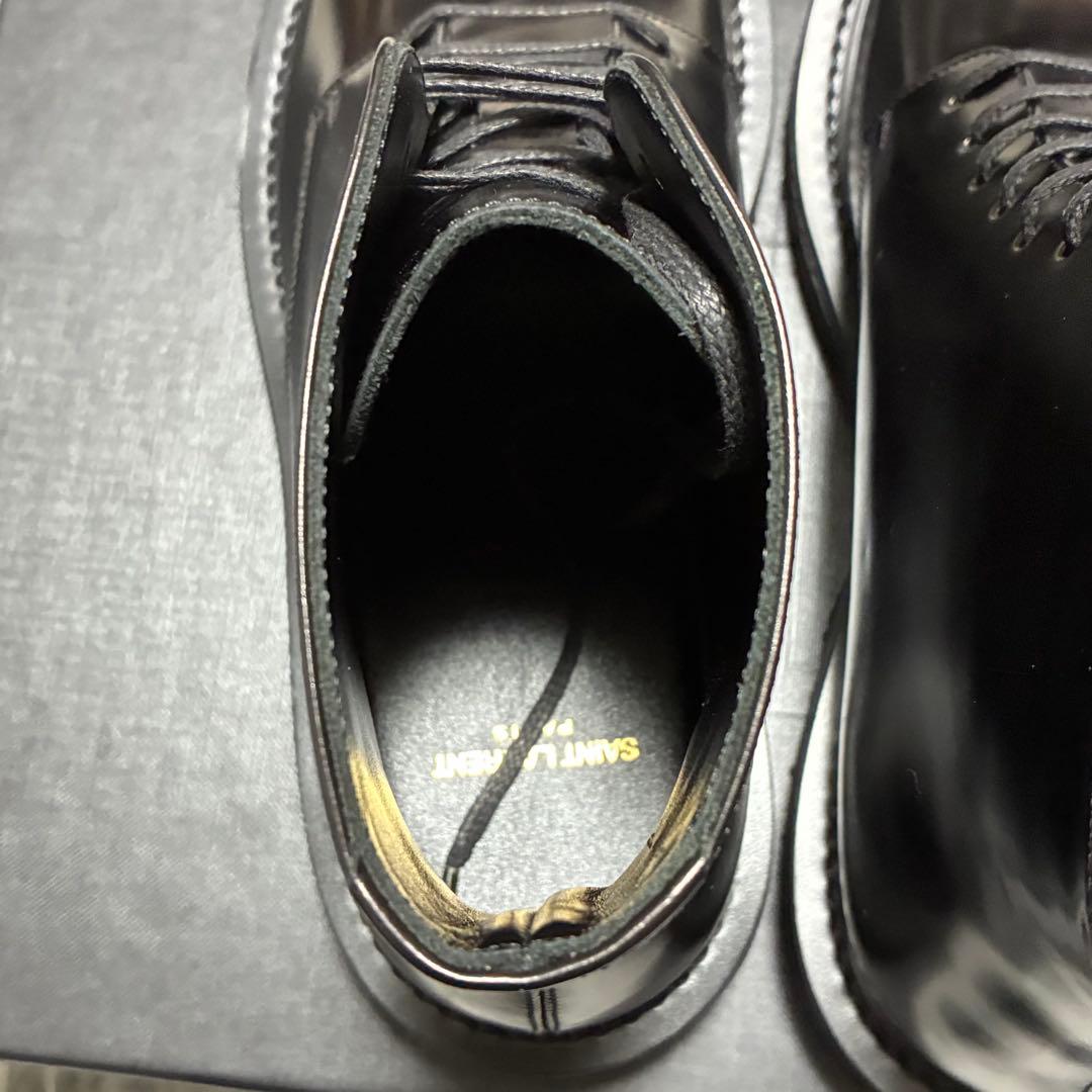 【新品未使用】SAINT LAURENT 本革 エナメル 38 イタリア製 箱○