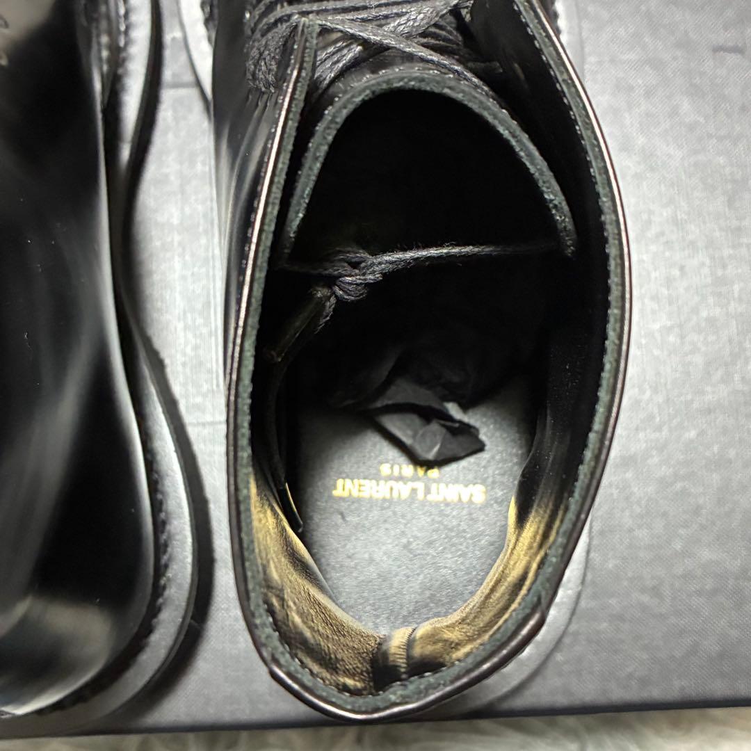 【新品未使用】SAINT LAURENT 本革 エナメル 38 イタリア製 箱○