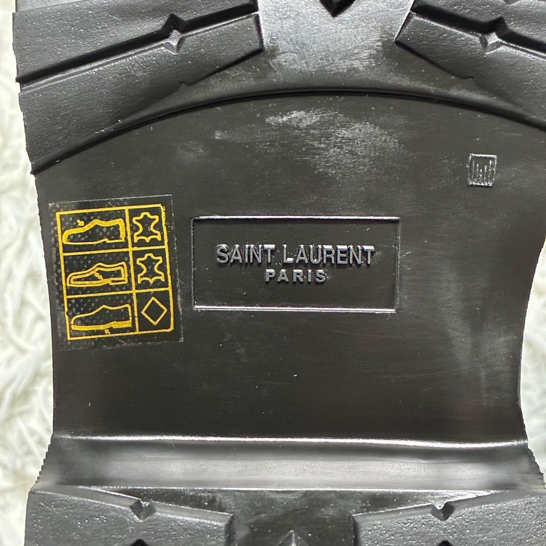 【新品未使用】SAINT LAURENT 本革 エナメル 38 イタリア製 箱○
