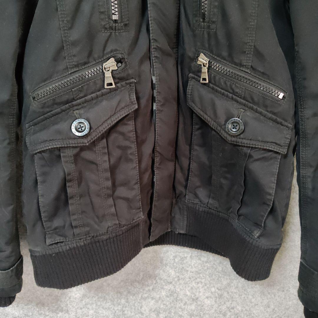 BURBERRY BLACK LABELブラック ナイロンジャケット ファーなし