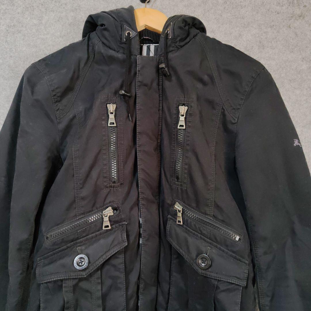 BURBERRY BLACK LABELブラック ナイロンジャケット ファーなし