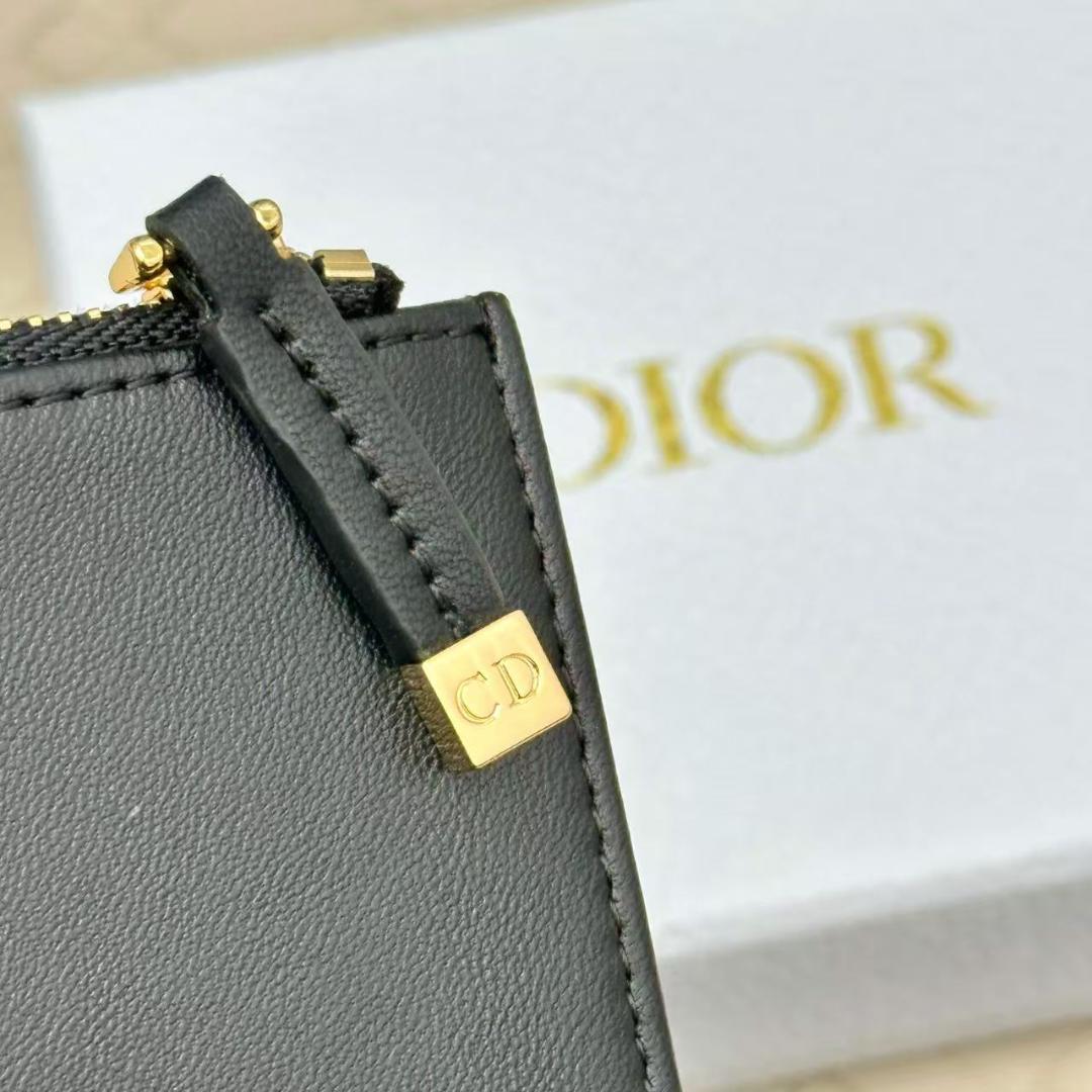 Christian Dior ブラックレザー三つ折り財布