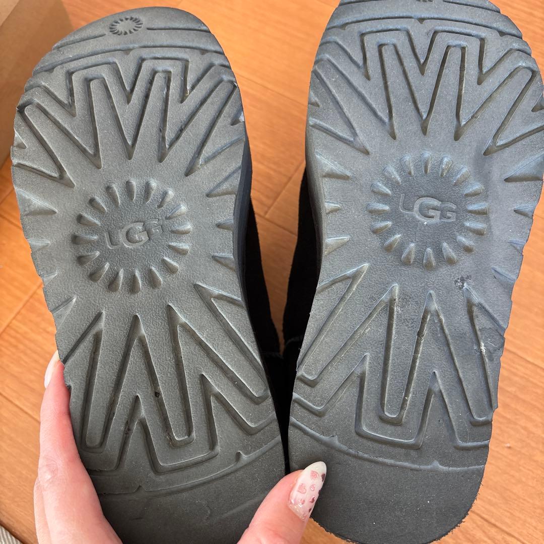 UGG ブラック ムートンブーツ厚底　25cm