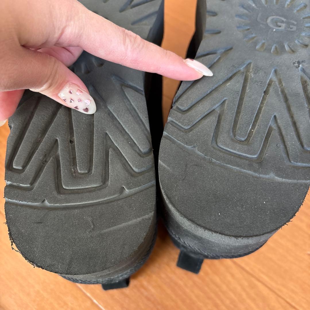 UGG ブラック ムートンブーツ厚底　25cm