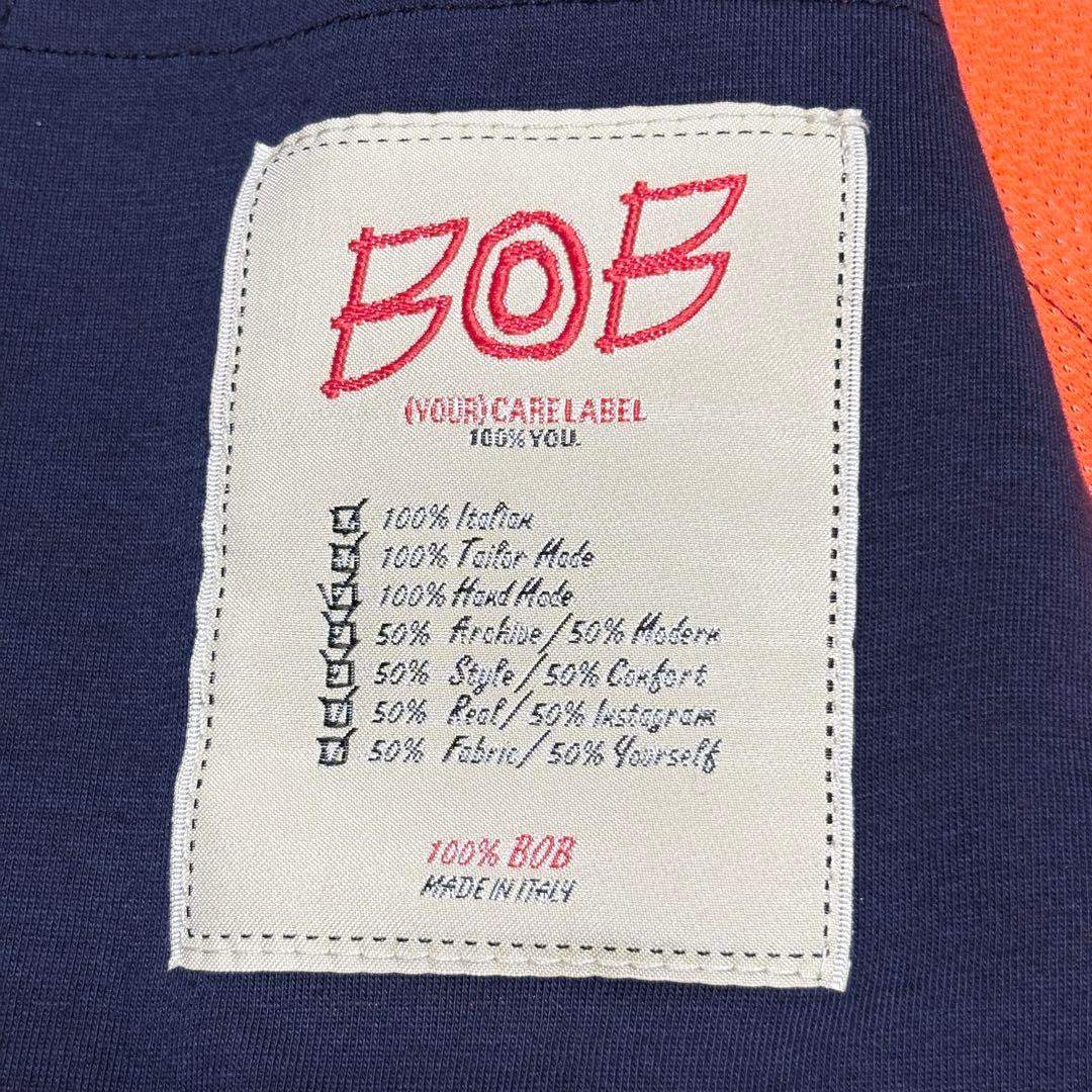 美品 Bob ボブ XL テーラードジャケット アンコン ストレッチ ネイビー