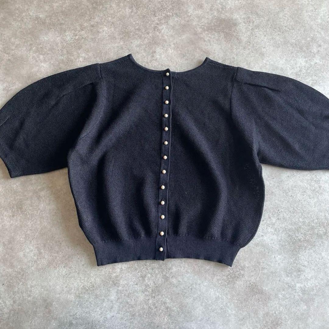 極美品✨Ballseyパールメッシュコンビ 2wayクルーネックプルオーバー