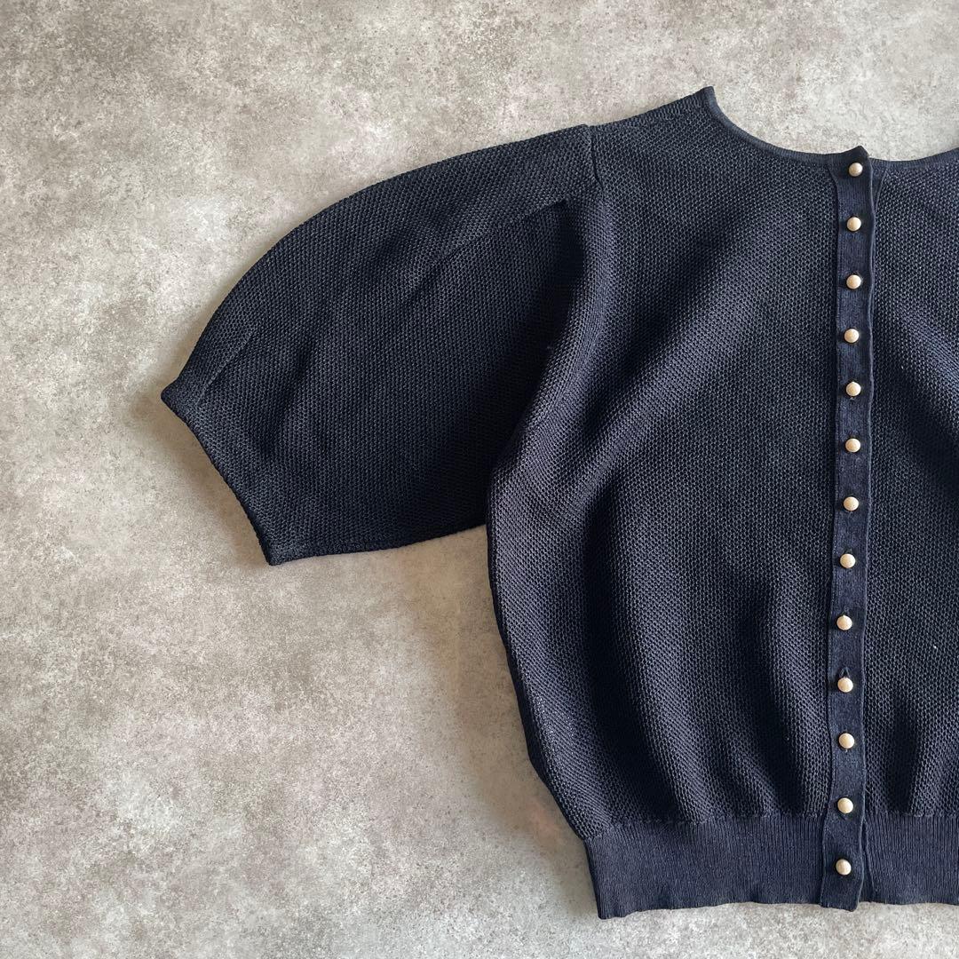 極美品✨Ballseyパールメッシュコンビ 2wayクルーネックプルオーバー