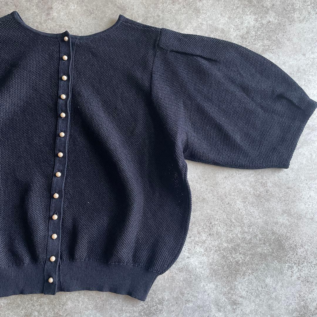 極美品✨Ballseyパールメッシュコンビ 2wayクルーネックプルオーバー