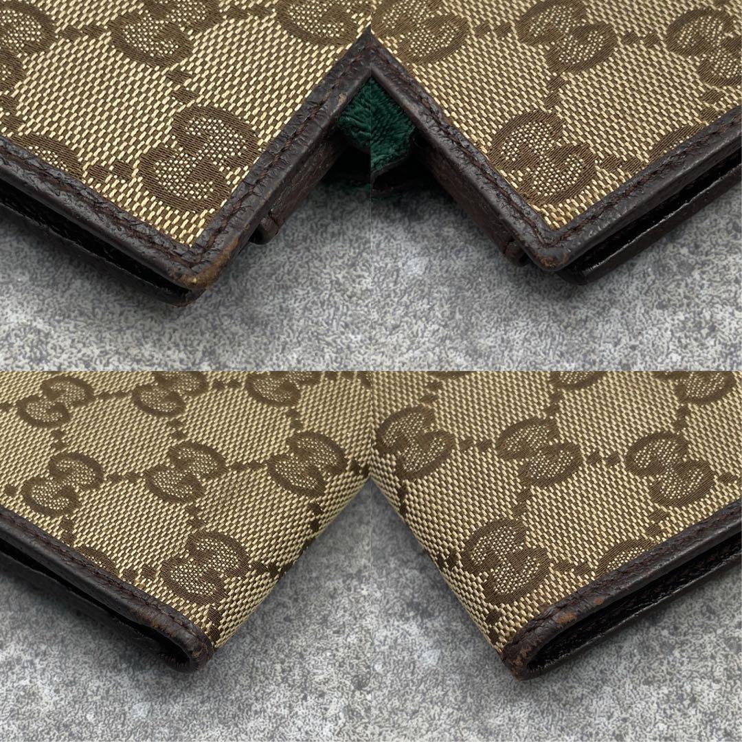 【微美品】GUCCI グッチ 折り財布 ベージュ GG総柄 シェリーライン