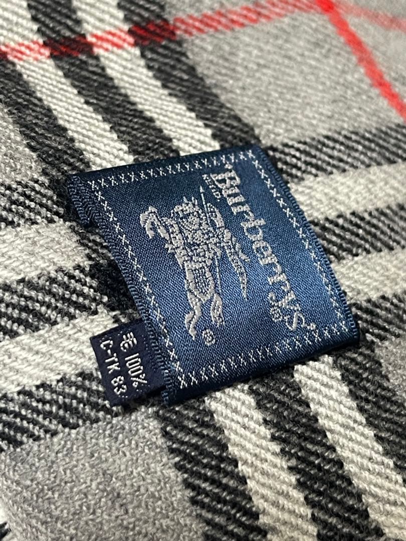 美品大判　バーバリー　　ウール　ストール