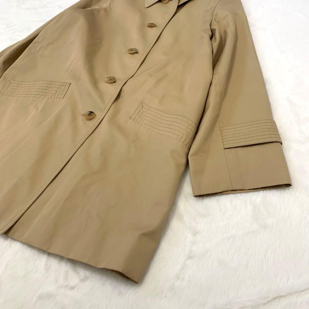 むう様 Aquascutum ステンカラーコート クラブチェック コットン