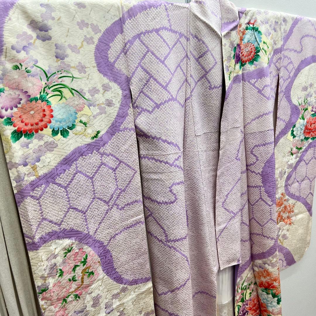 やまと誂製　正絹　成人式　振袖　絞り染め　銀彩加工　駒刺繍