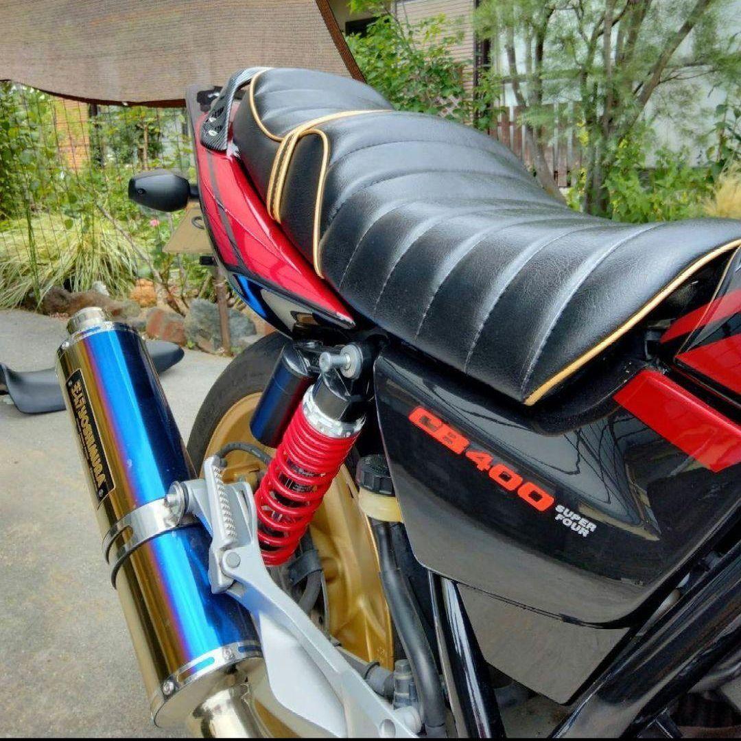 ビンテージ調ブラックレザー・ゴールド　CB400sf シートnc39 nc42