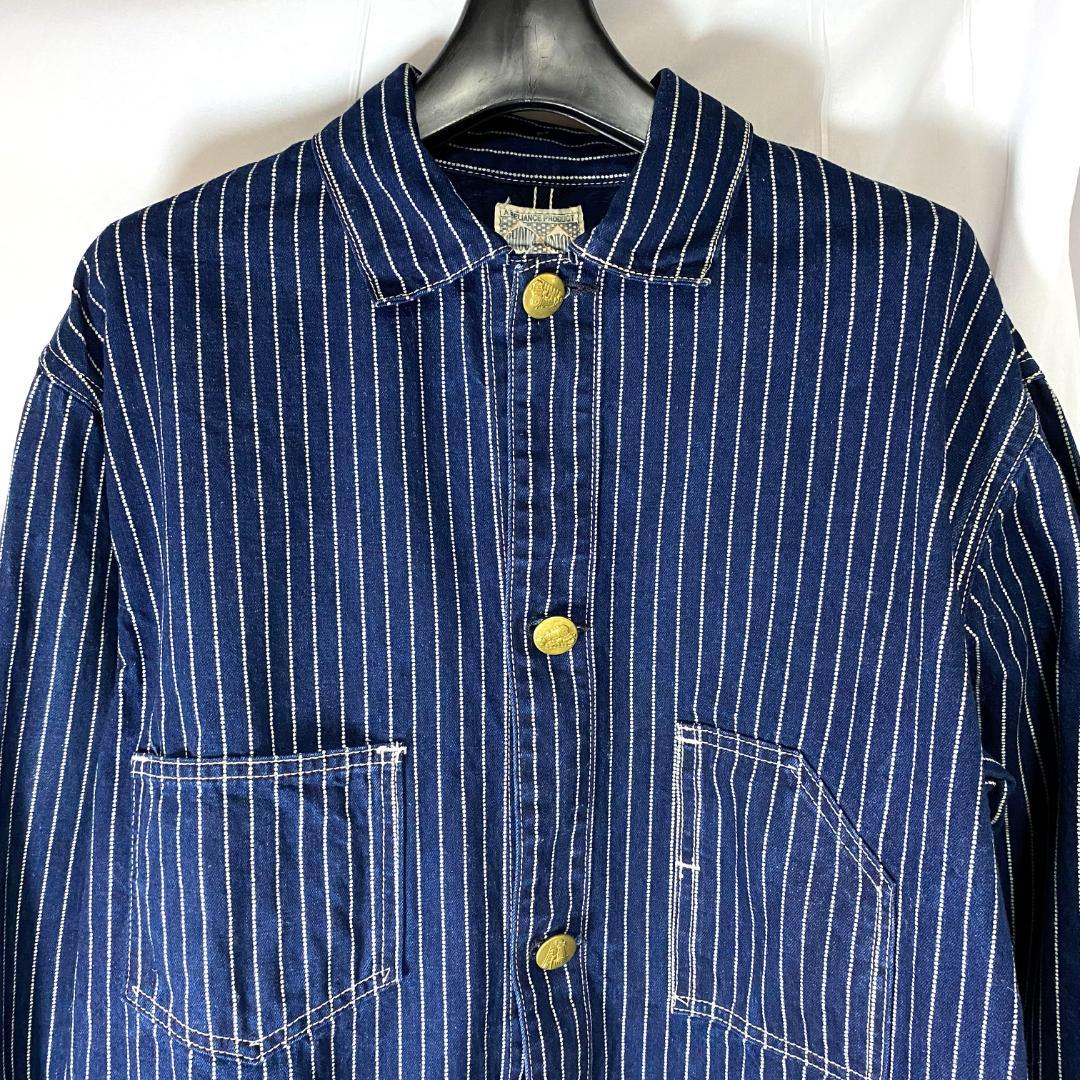 ジャケット・アウター 8HU INDIGO WABASH STRIPE CHORE JACKET 40