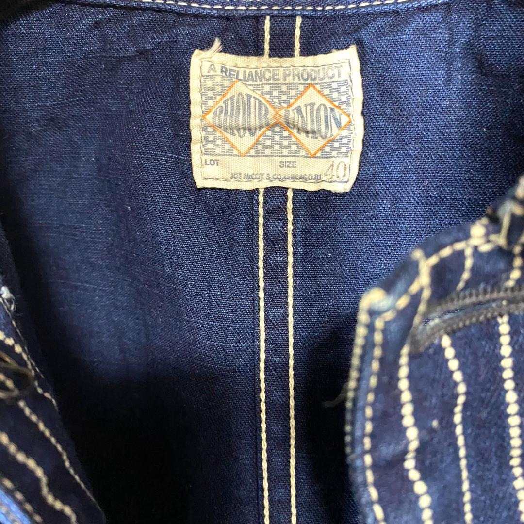 ジャケット・アウター 8HU INDIGO WABASH STRIPE CHORE JACKET 40