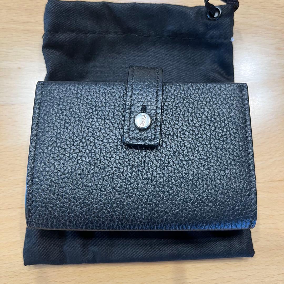 サンローラン YSL SAINT LAURENT ブラック三つ折り財布　正規品