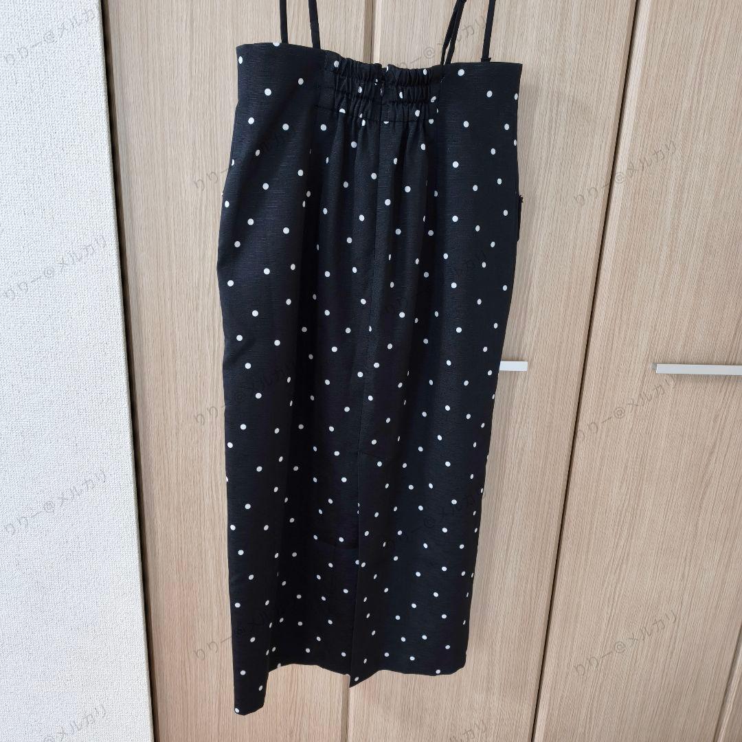 25AW美品・サイズ2　JUSGLITTY　サス付フラップタイトスカート　ドット