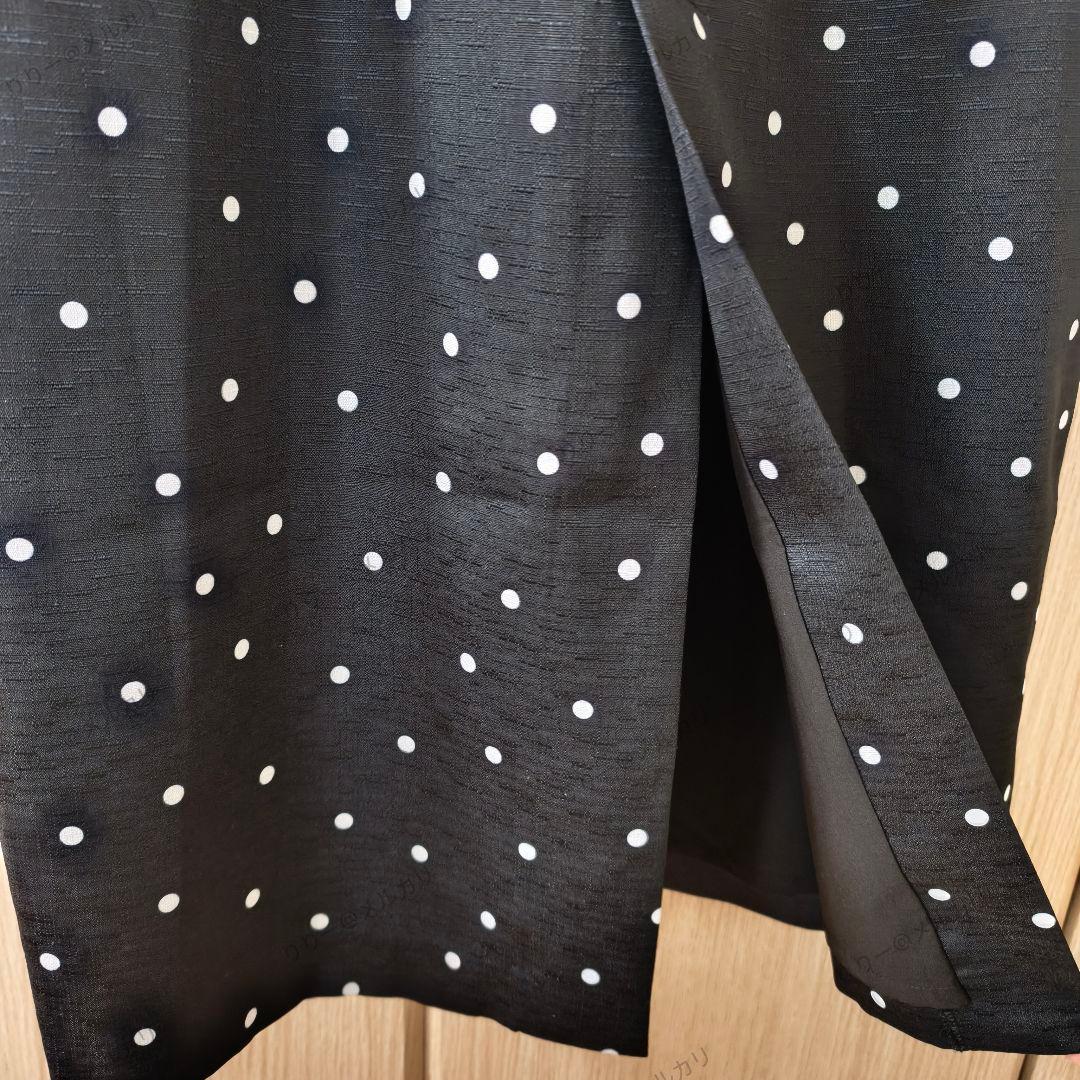 25AW美品・サイズ2　JUSGLITTY　サス付フラップタイトスカート　ドット