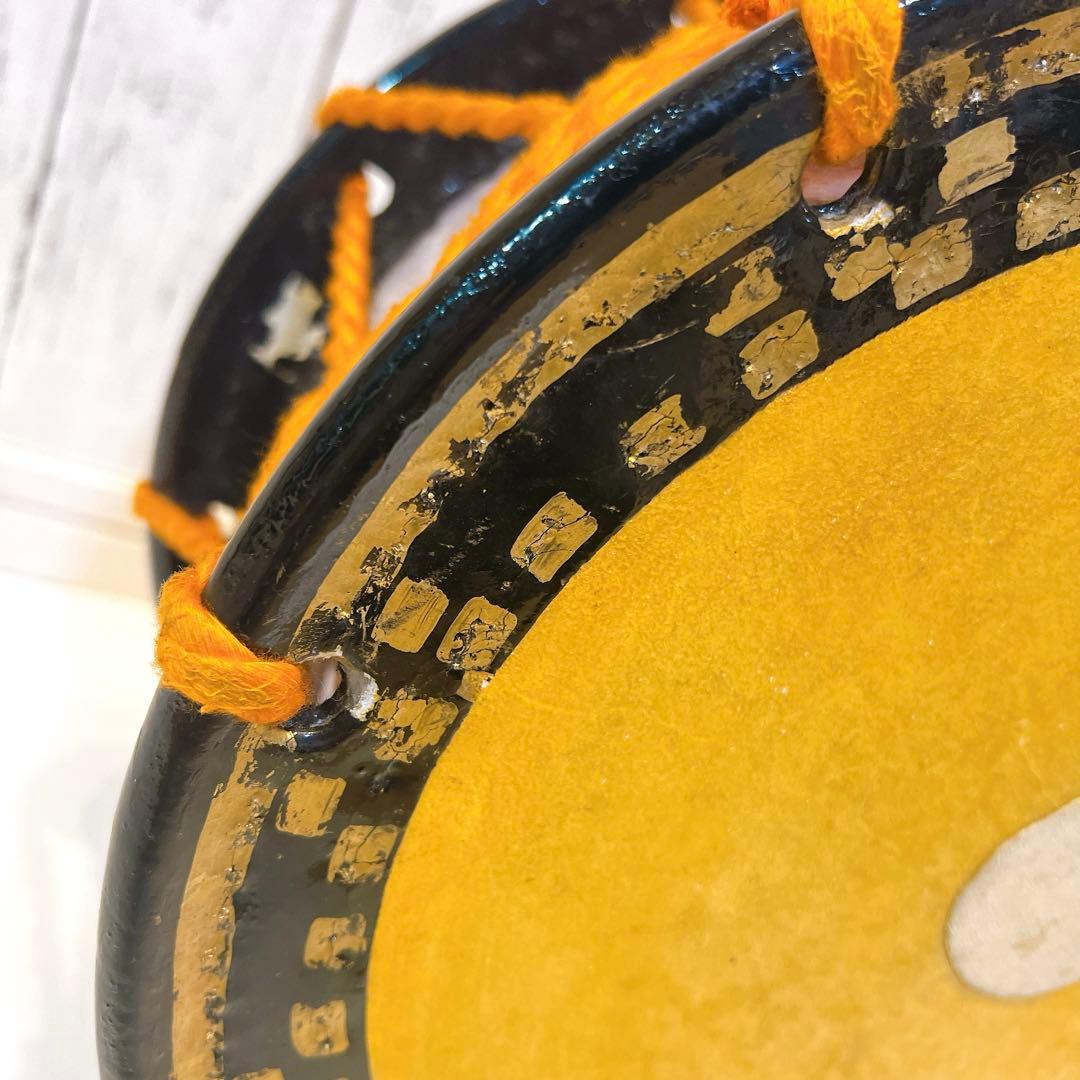 【良品】締め太鼓　バチ　34cm×18cm 打楽器　和太鼓