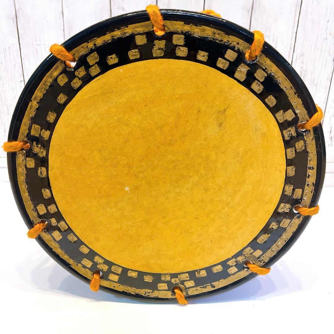 【良品】締め太鼓　バチ　34cm×18cm 打楽器　和太鼓