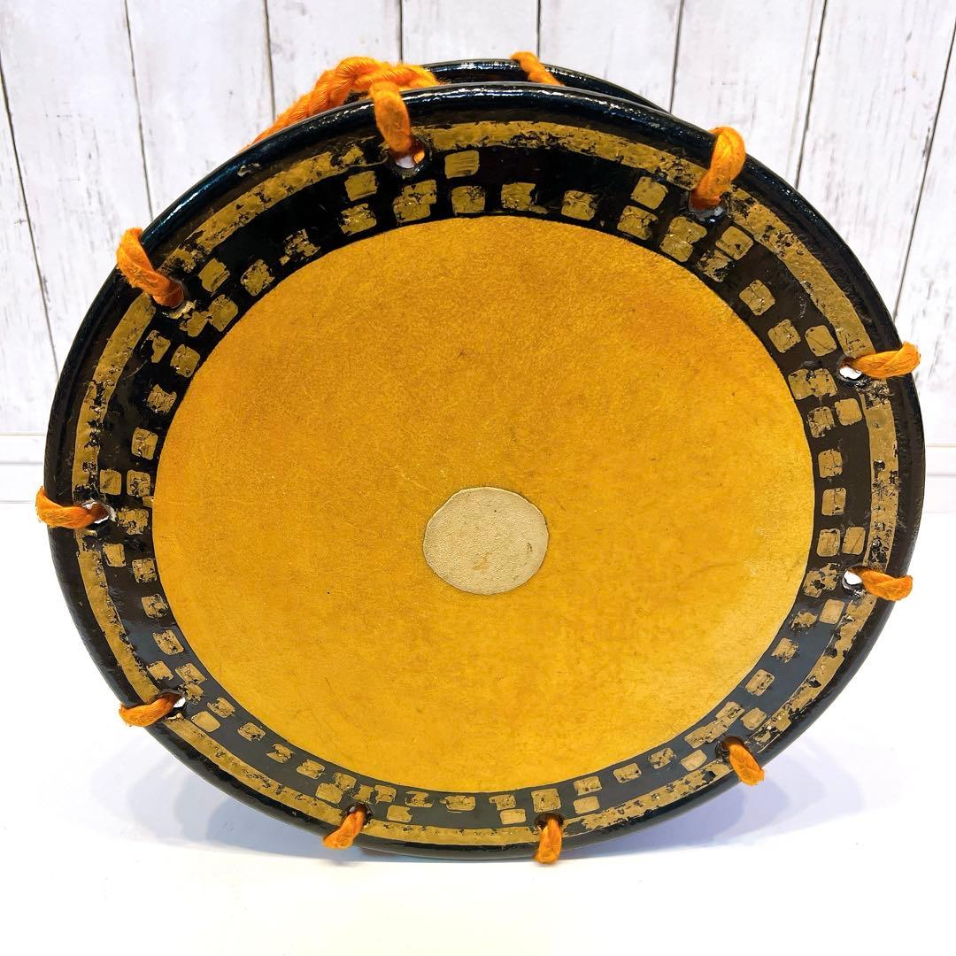 【良品】締め太鼓　バチ　34cm×18cm 打楽器　和太鼓