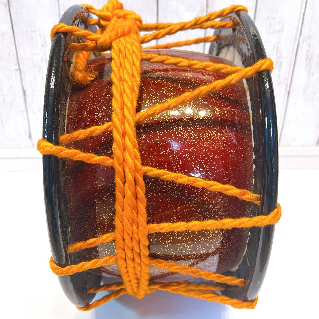 【良品】締め太鼓　バチ　34cm×18cm 打楽器　和太鼓