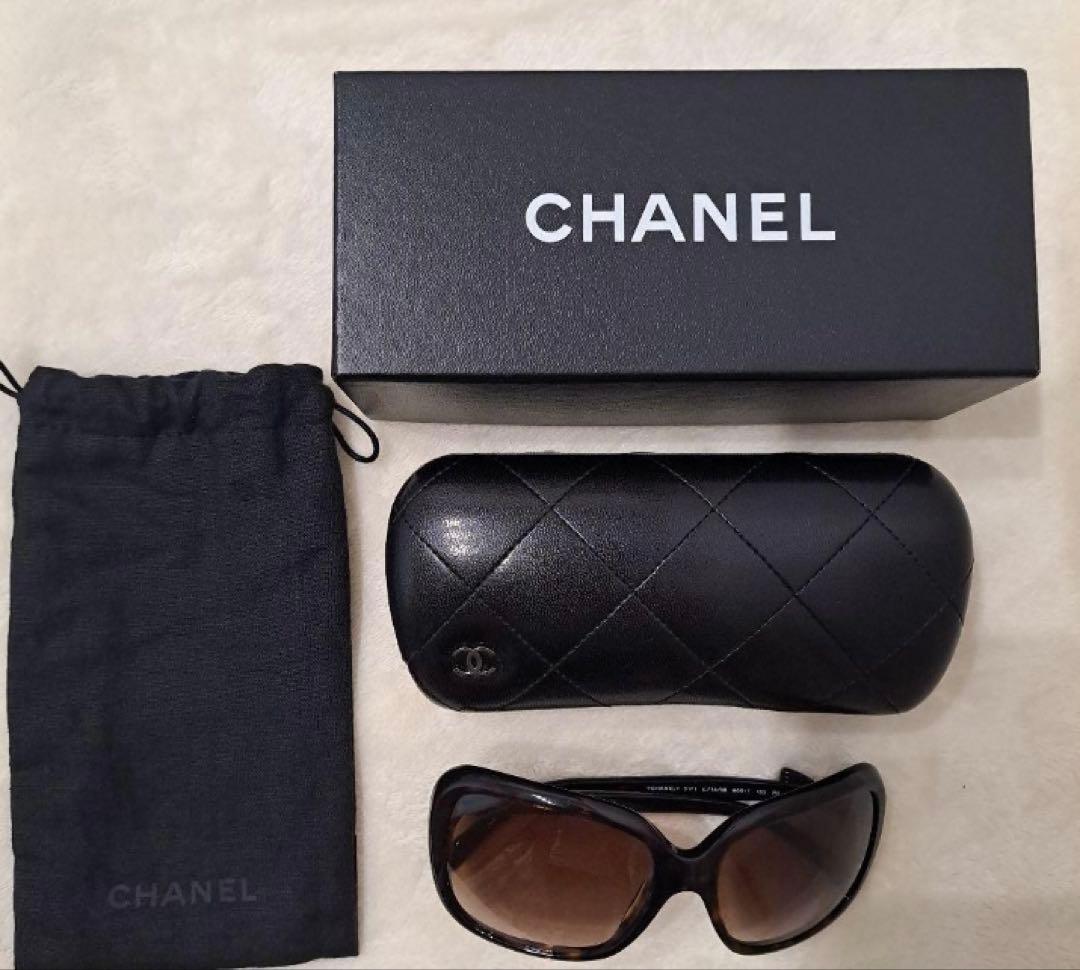 CHANEL リボンデザインサングラス ブラウンレンズ 付属品全有り SALE中