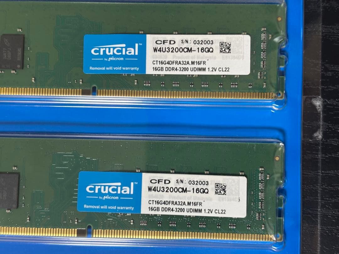 【crucial】 DDR4-3200 32GB(16GB×2) メモリ