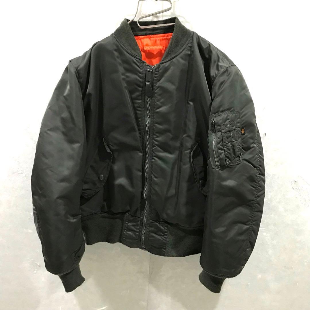 90ｓ ＵＳＡ製 ＡＬＰＨＡ ビッグロゴ ＭＡ-1 フライトジャケット 希少 Ｍ