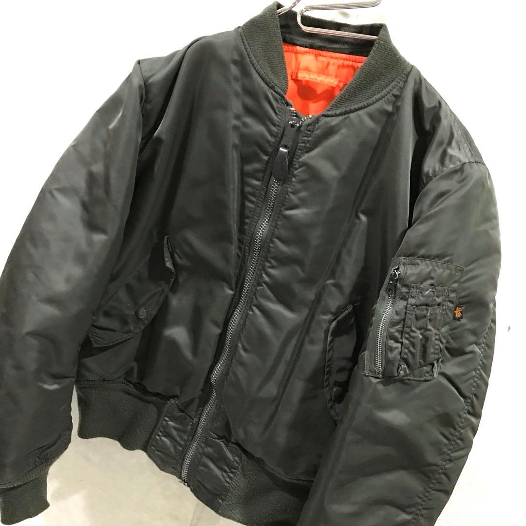 90ｓ ＵＳＡ製 ＡＬＰＨＡ ビッグロゴ ＭＡ-1 フライトジャケット 希少 Ｍ