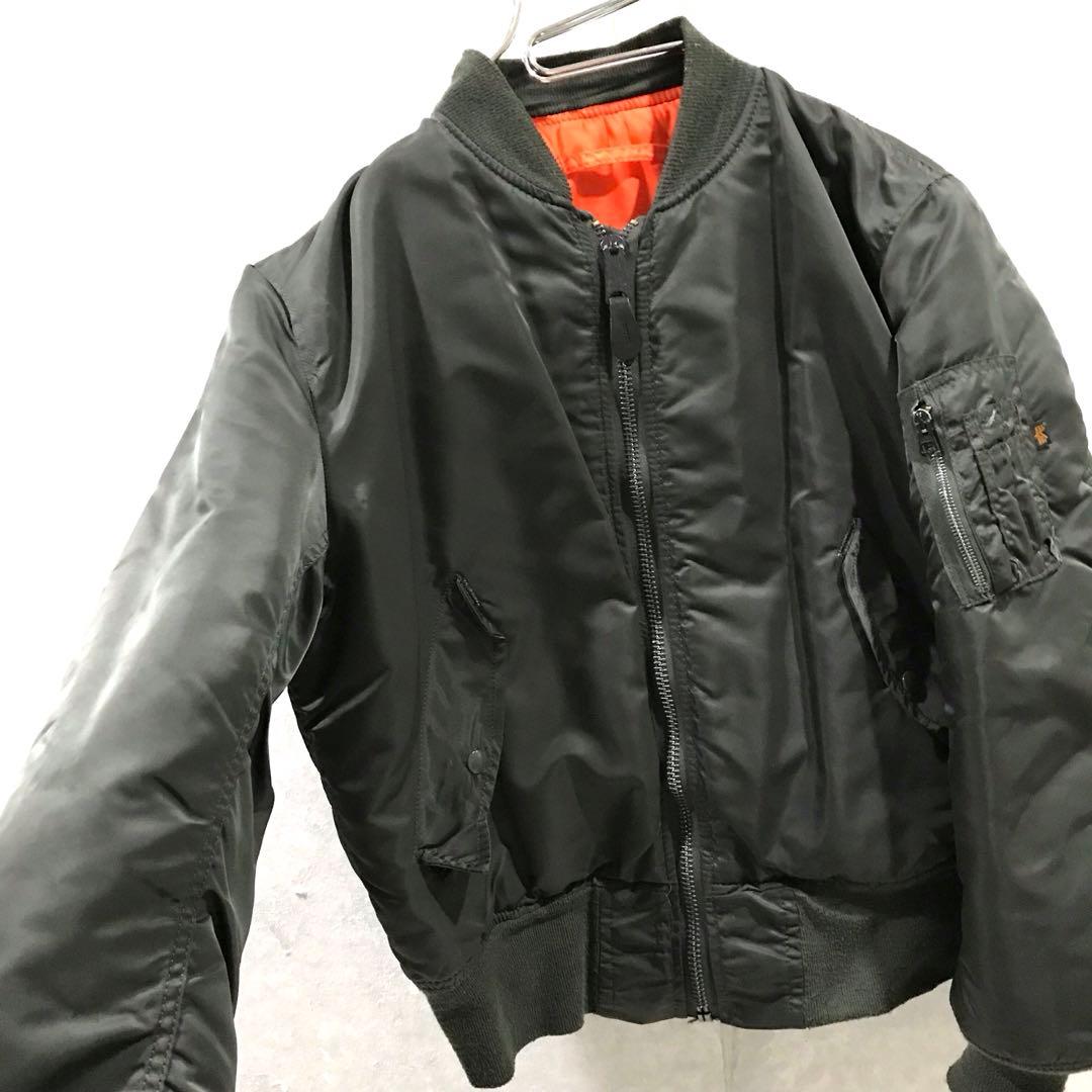 90ｓ ＵＳＡ製 ＡＬＰＨＡ ビッグロゴ ＭＡ-1 フライトジャケット 希少 Ｍ