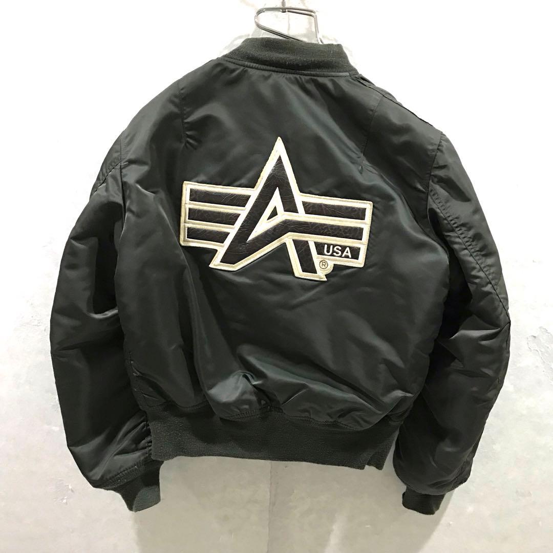 90ｓ ＵＳＡ製 ＡＬＰＨＡ ビッグロゴ ＭＡ-1 フライトジャケット 希少 Ｍ