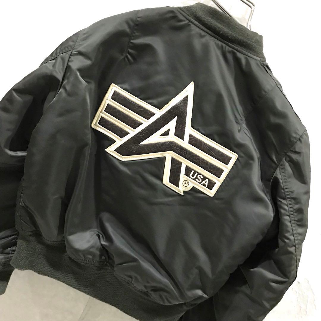 90ｓ ＵＳＡ製 ＡＬＰＨＡ ビッグロゴ ＭＡ-1 フライトジャケット 希少 Ｍ