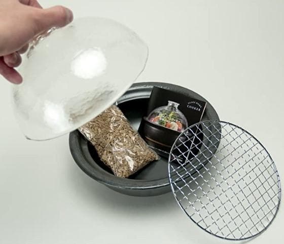 アデリア 土鍋 万古焼 燻製ができる鍋 グラスドームクッカー