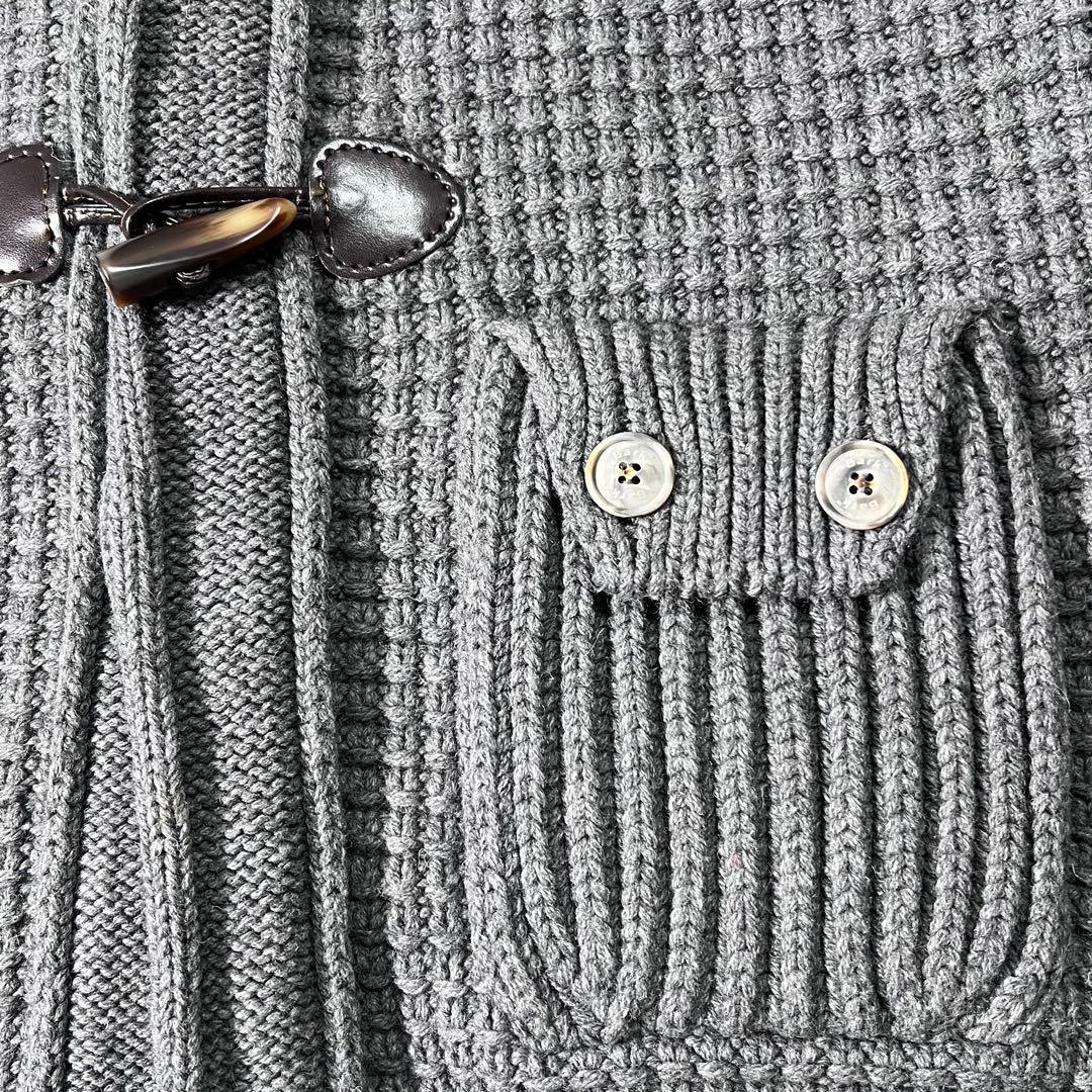 ✨　専用　✨　バーク ダッフルコート編込みジャケット ニット裏有 S〜M