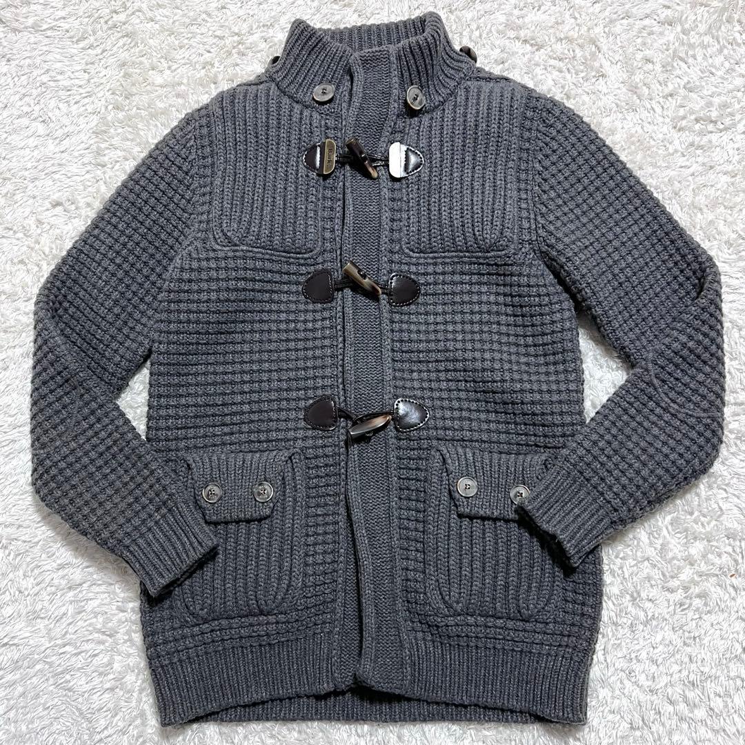 ✨　専用　✨　バーク ダッフルコート編込みジャケット ニット裏有 S〜M