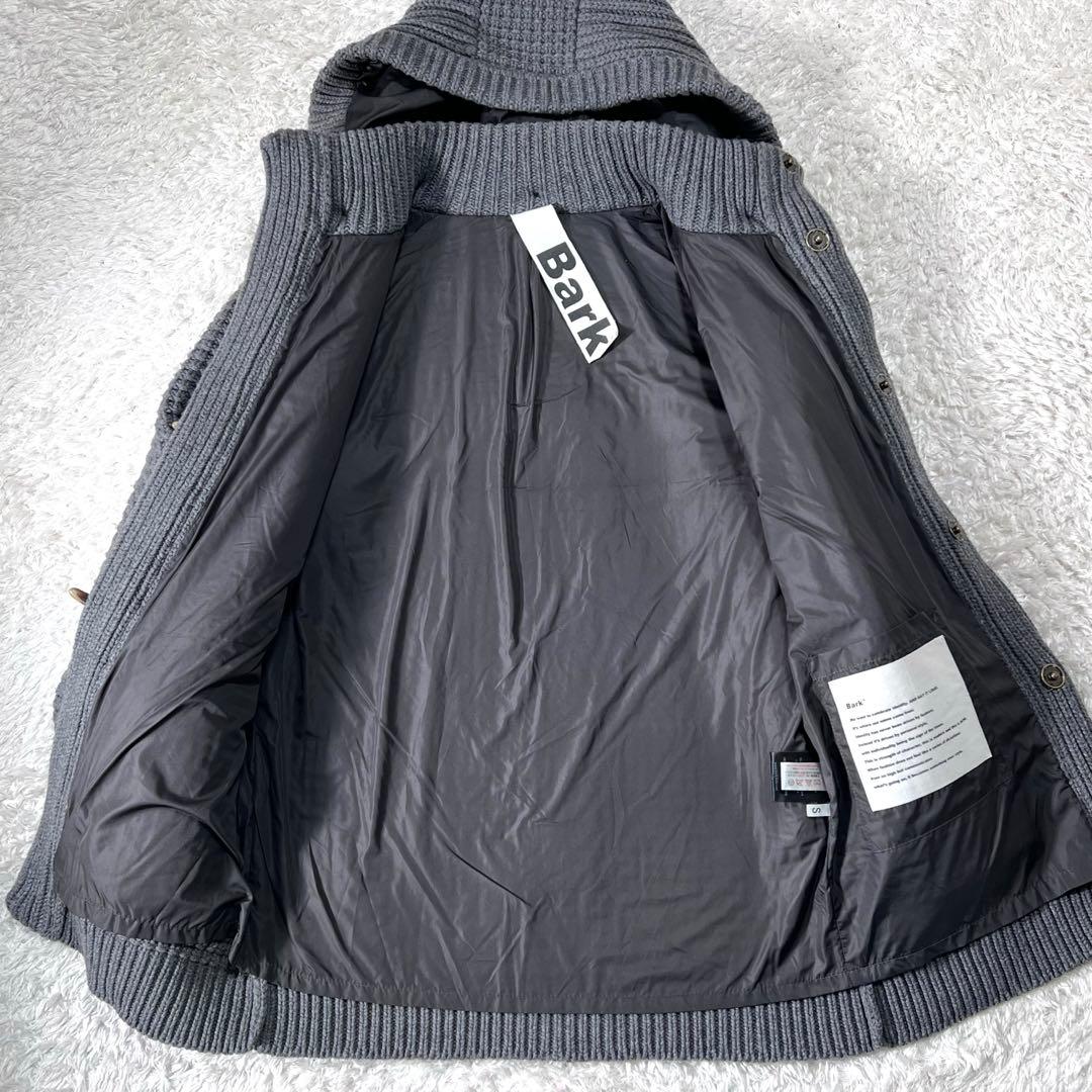 ✨　専用　✨　バーク ダッフルコート編込みジャケット ニット裏有 S〜M