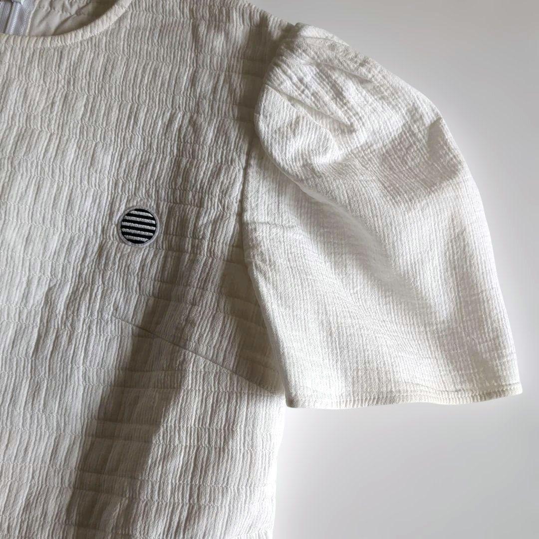 ボーダーズアットバルコニー リゾートフレアトップス ペプラム パフスリーブ 38