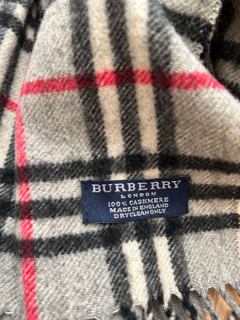 き*う様 バーバリー BURBERRY カシミヤ100% チェックマフラー 英国