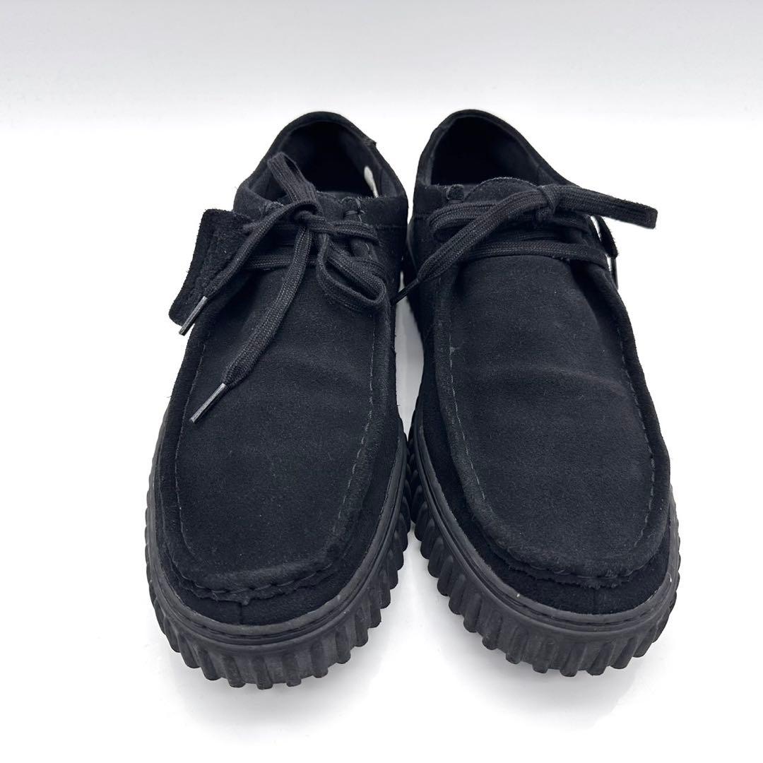 ●クラークス トーヒル LO ブラック スエード レザー モカシン 厚底 28